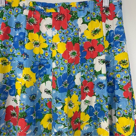 VTG 70s Peter Popovitch Floral skirt Size S 27” Waist Button A Line Tie Waist - Picture 9 of 12